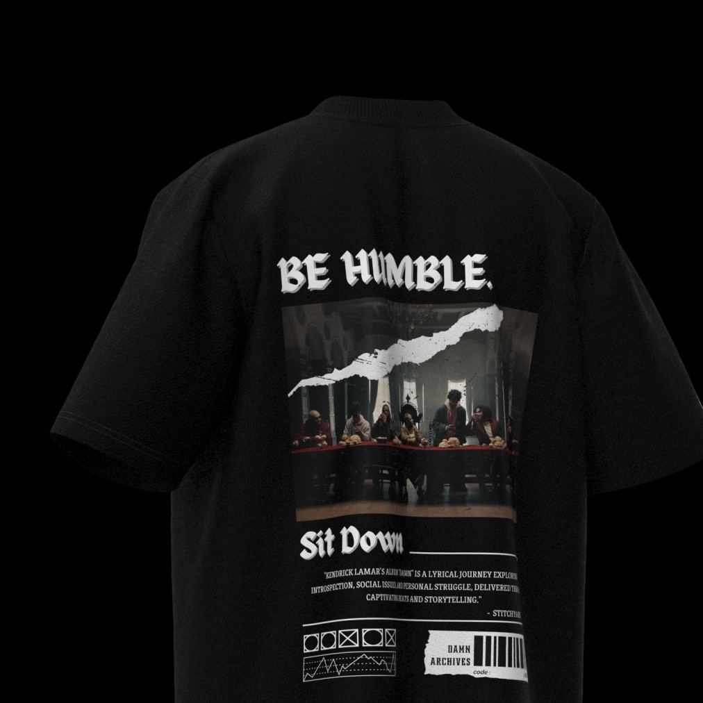 Kendrik Lamar : BE HUMBLE Graphic Oversized T-shirt - Image 3
