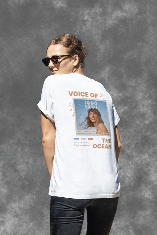 Taylor Swift Oversized White Graphic T-Shirt - Image 3