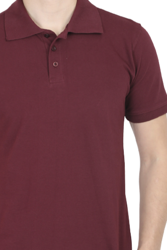 Relaxed Elegance Maroon Polo T-Shirt - Image 3