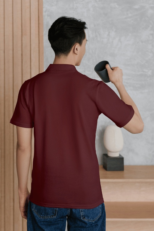 Relaxed Elegance Maroon Polo T-Shirt - Image 2