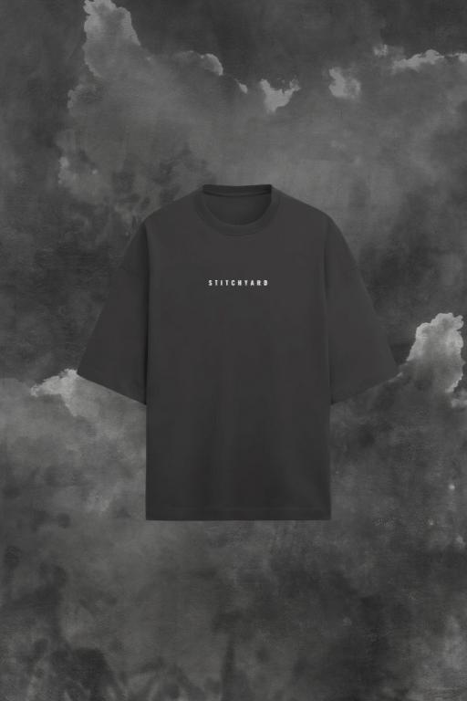 Heavy Terry Signature Black Oversized T-Shirt - Image 2